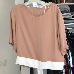 Tan and white open back too